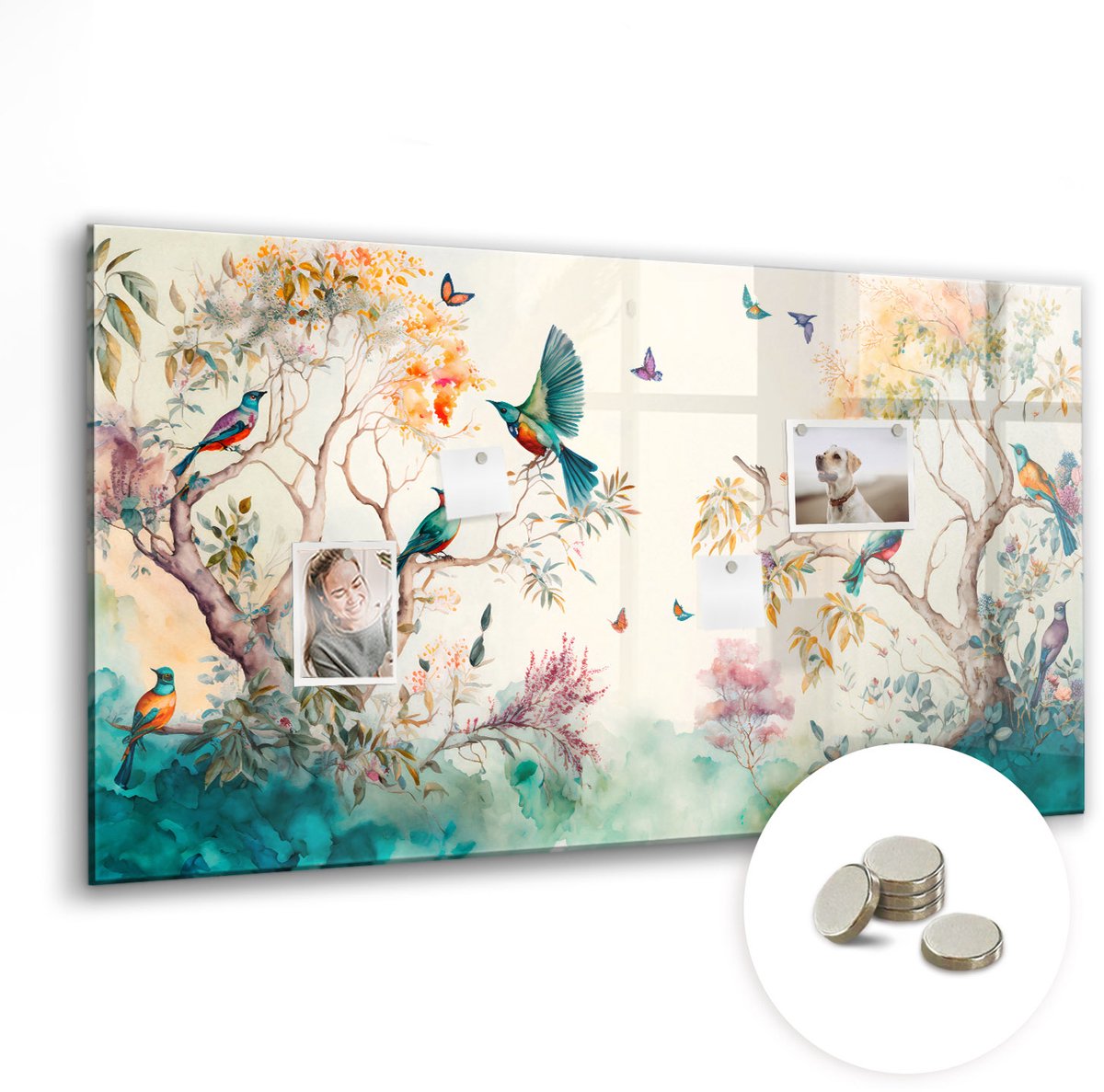 Coloray Glazen Magneetbord - Magnetisch Bord Bergen 's nachts - 120x60 cm - Veelkleurig Magneetbord - Magnetic Board - Woonkamer Decoratie