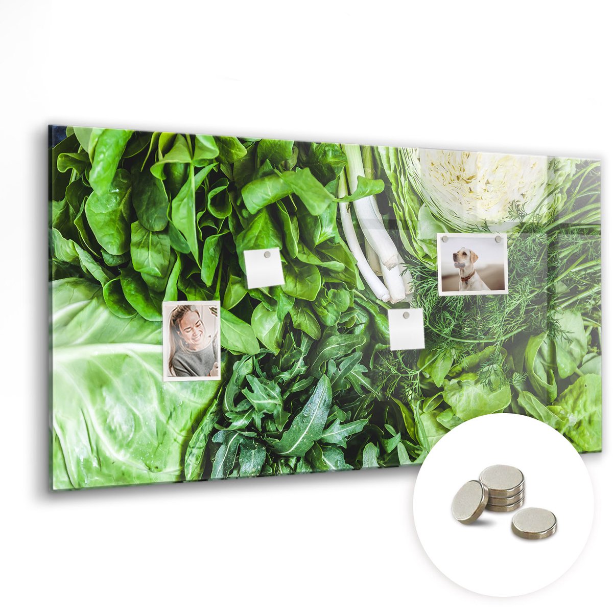 Coloray Glazen Magneetbord - Magnetisch Bord Chilipepers - 120x60 cm - Groente Magneetbord - Magnetic Board - Wanddecoratie
