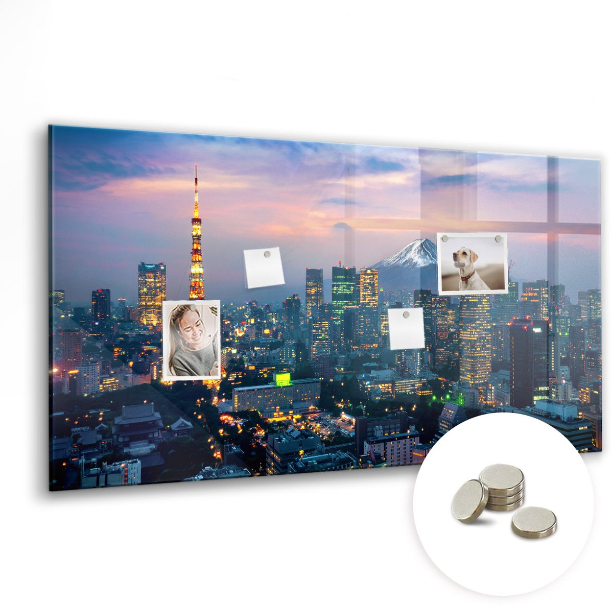 Coloray Glazen Magneetbord - Magnetisch Bord Afbeeldingen schetsen - 120x60 cm - Veelkleurig Magneetbord - Magnetic Board - Magnetisch Wandbord