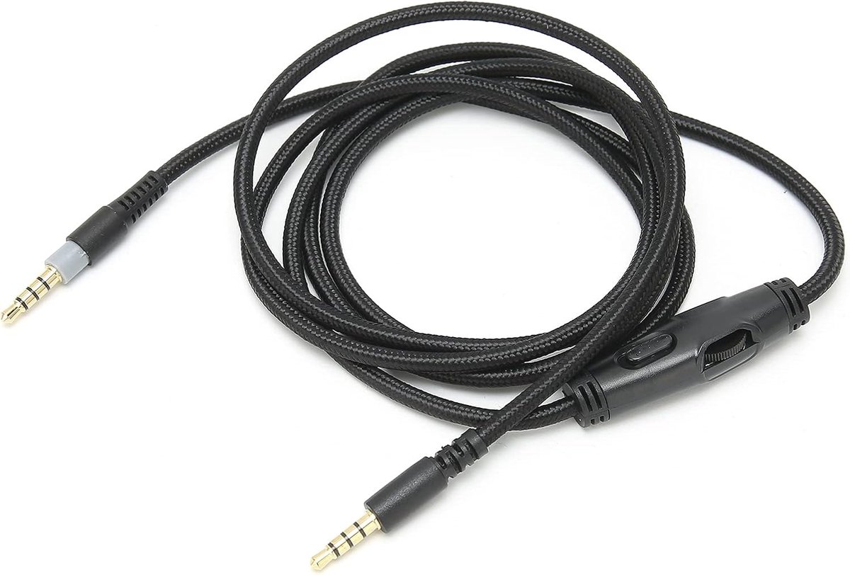 SnelShoppen - Jack Kabel, Hoofdtelefoon Kabel 3.5mm Mannelijk met Microfoon Volume Controle voor Cloud Yperx Hoofdtelefoon Audio, OFC Koper Draad, Gel