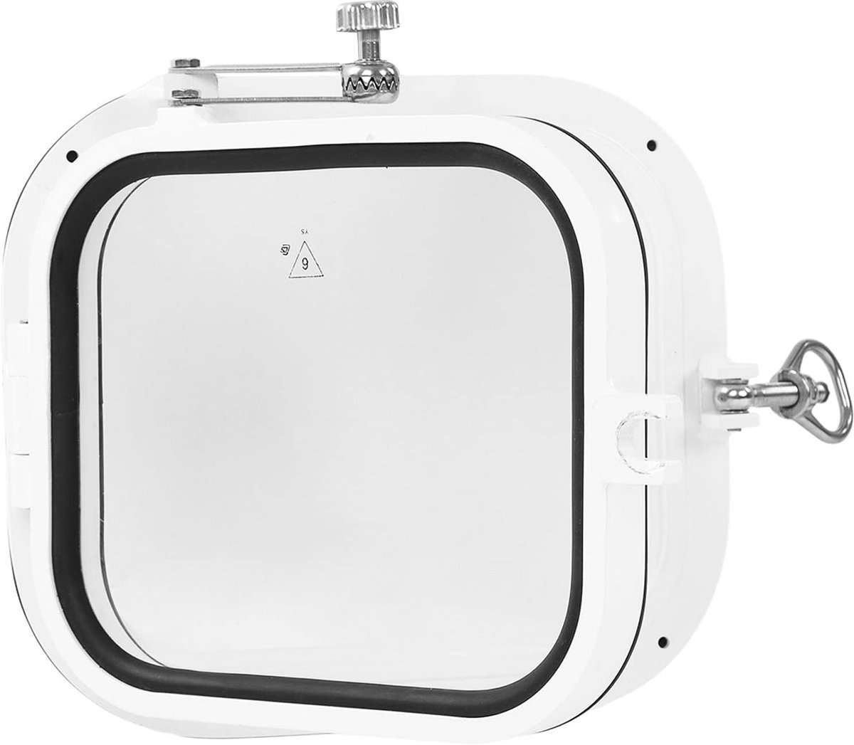 SnelShoppen - Boot Yacht Rechte Openings Portlight Porthole L350mm H300mm Vervangraam, Tempered Glas 180° Interne Openingsportlight voor Maritieme Boo