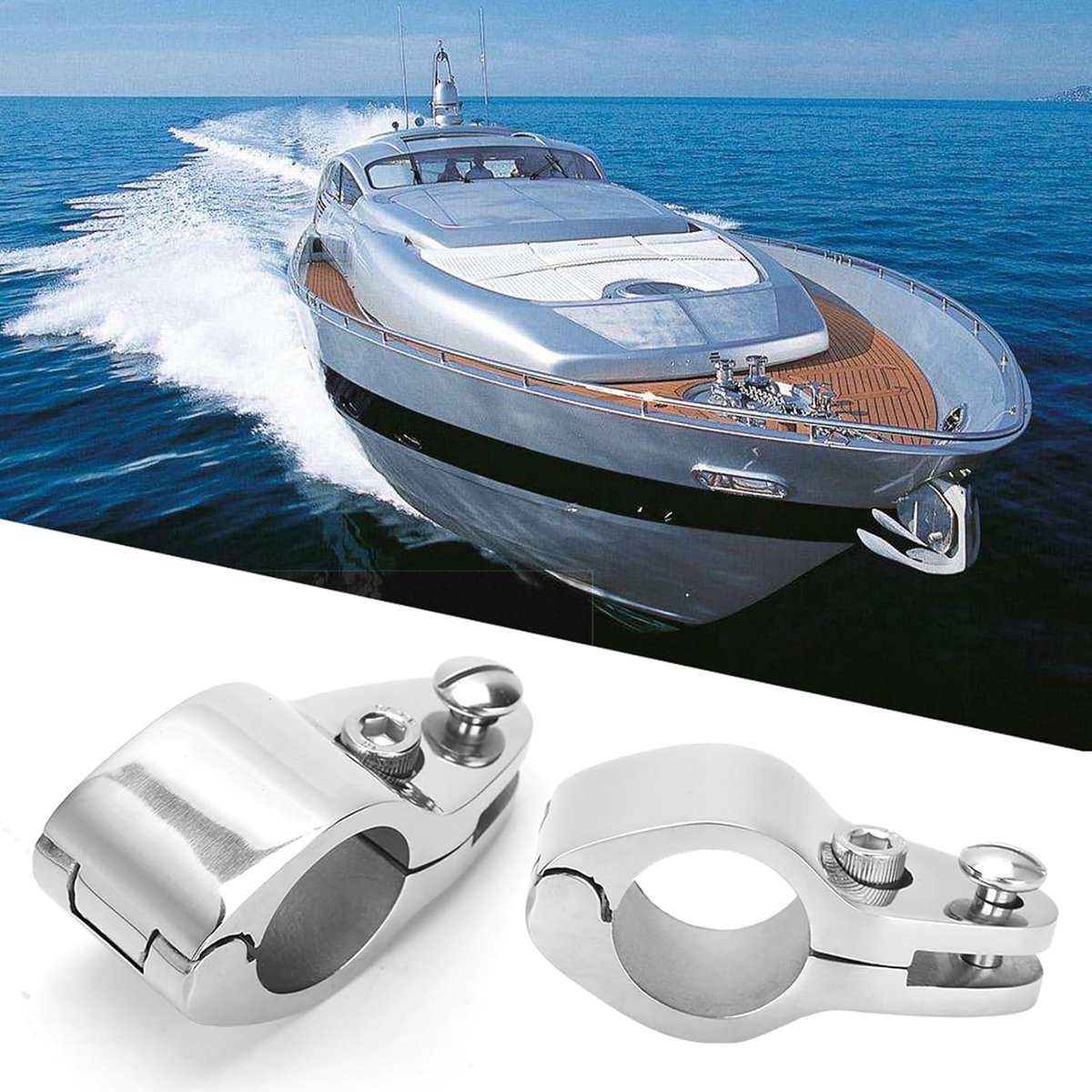SnelShoppen - Bimini Top Boot Bimini Top Vouwbare Klemhouder Marine Klem Hardware Bimini Top Buis Klem (25mm) van Hoogwaardig RVS