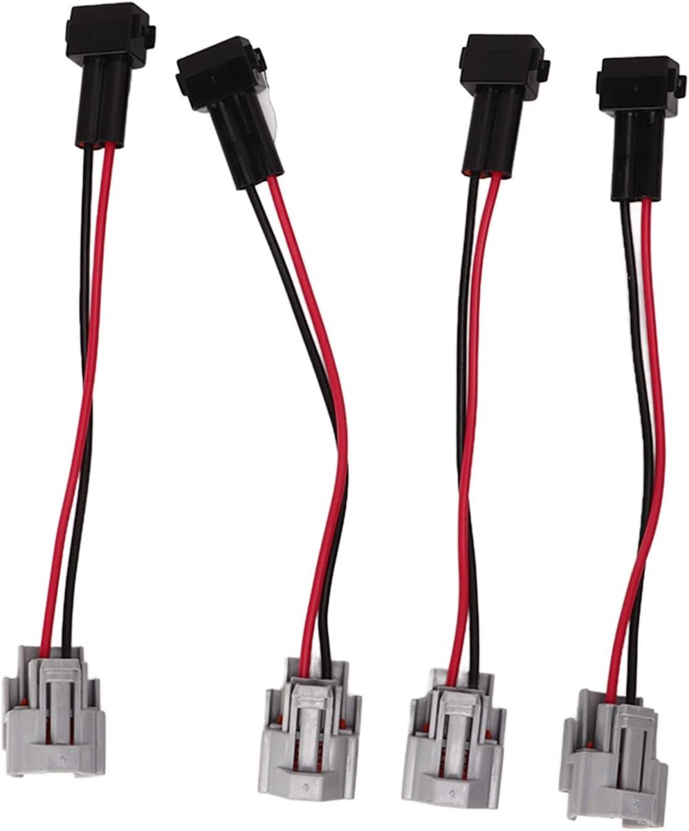 SnelShoppen - 4-delige Brandstofinjector Stekker Adapter Set Denso Vrouwelijk naar EV1 Mannelijk Plug Vervangingsset voor Honda Civic K20 K24