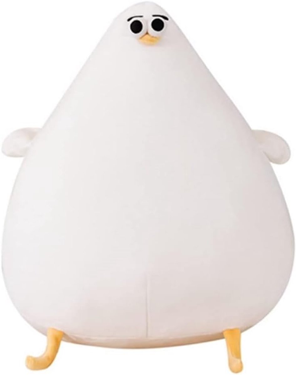 SnelShoppen - Grappig Pluche Kussen Zeemeeuw Simulatie Dikke Kippen Zacht Gecoate Kawaii Mat voor Kinderen en Volwassenen, Superzacht en Realistisch