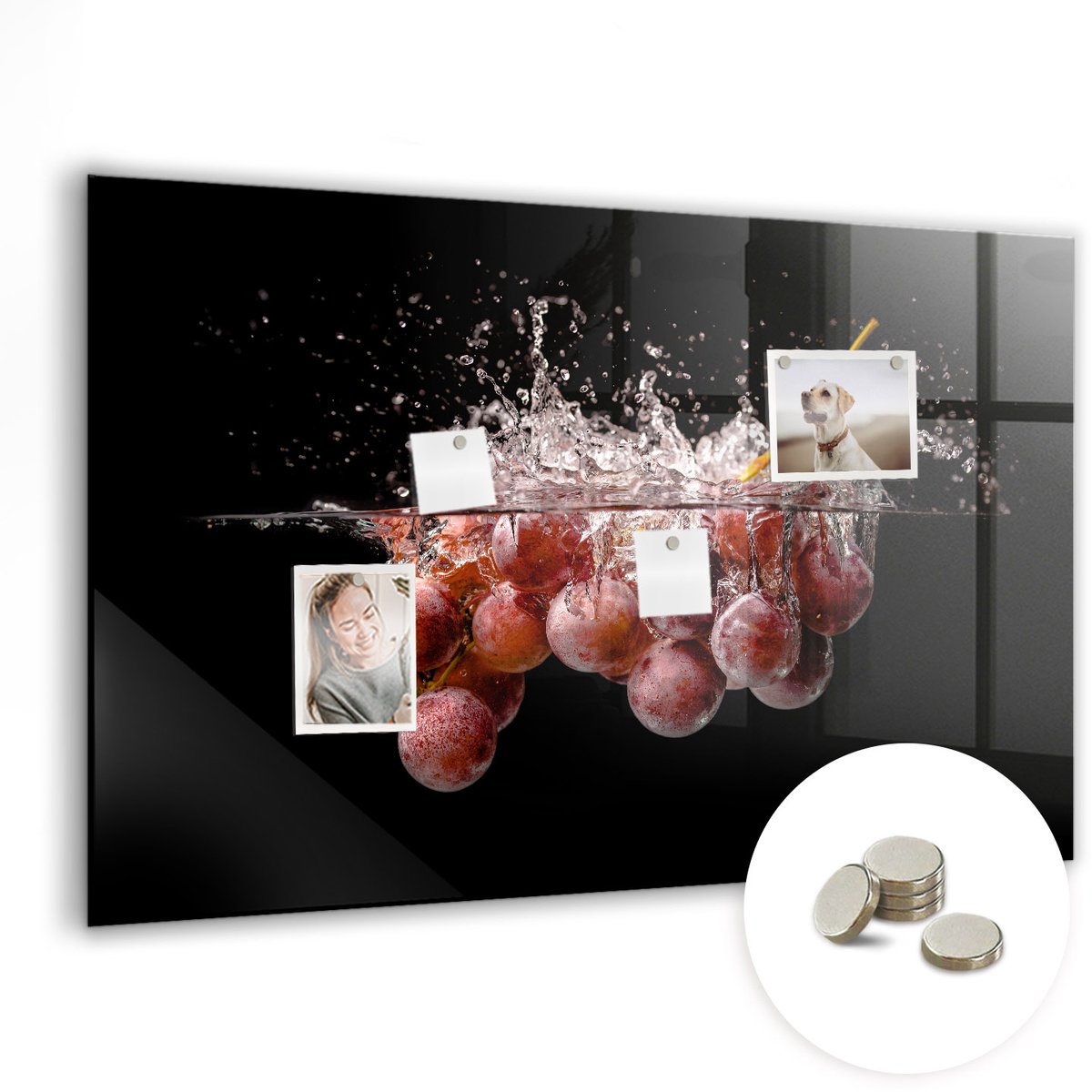 Coloray Glazen Magneetbord - Magnetisch Bord Gouden marmer - 90x60 cm - Veelkleurig Magneetbord - Magnetic Board - Bureau Decoratie