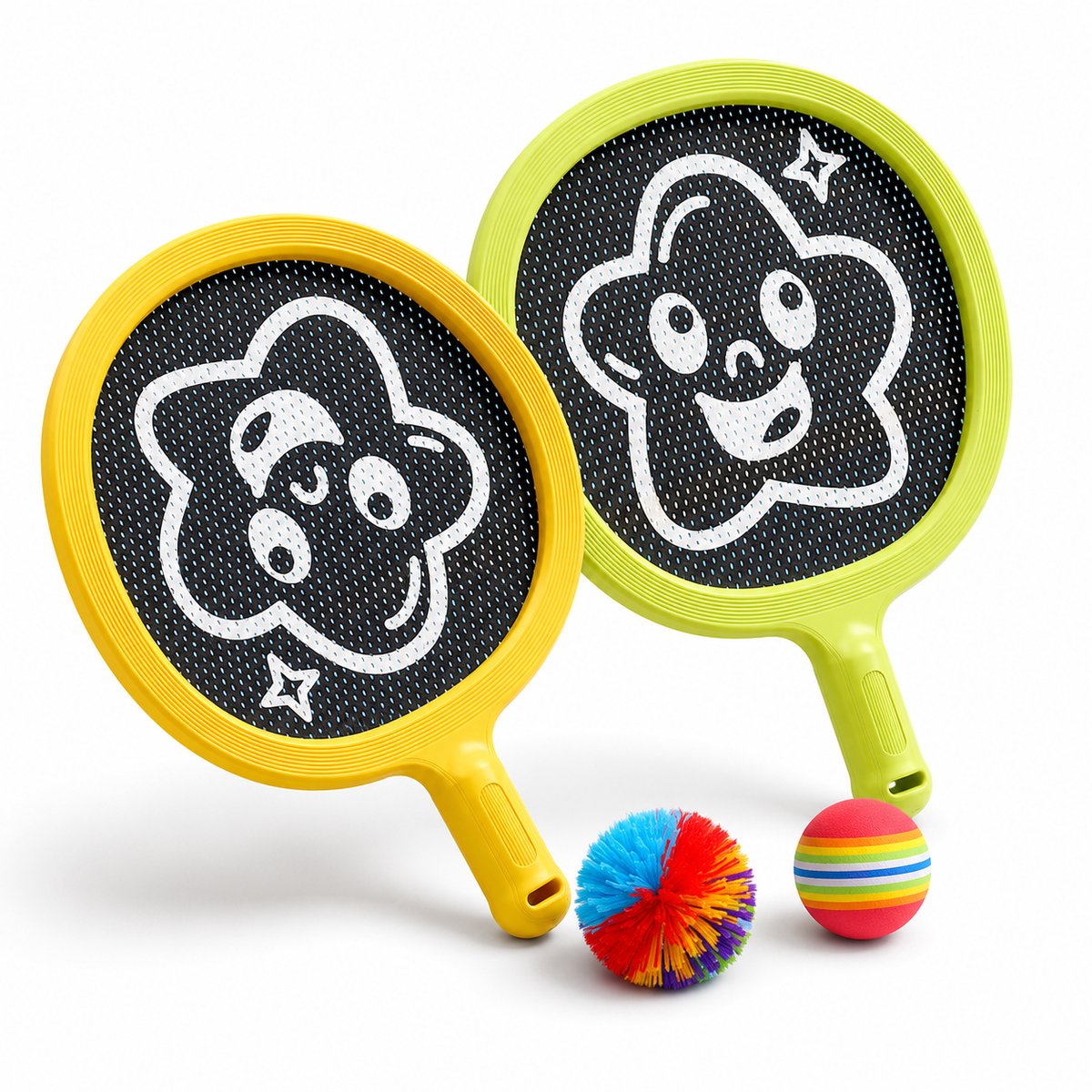 Bobypet - Badminton Set voor Kinderen - Lichtgewicht Racketset met 4 Inch Grip - Buitenspeelgoed voor Tuin & Camping - Sportief Verjaardagscadeau Jongens en Meisjes - Kleurrijk