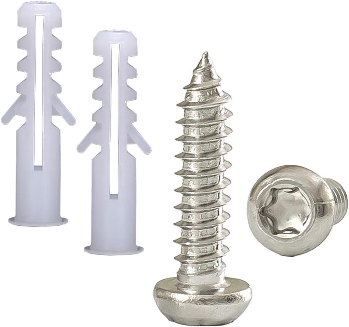 SnelShoppen - 50 Stuks Plugs en Schroeven, Gipsplaatankers met Roestvrijstalen Schroeven, M4 x 25mm, Zelfborende Gipsplaatbuis, Holle Ruimte Plugs, To