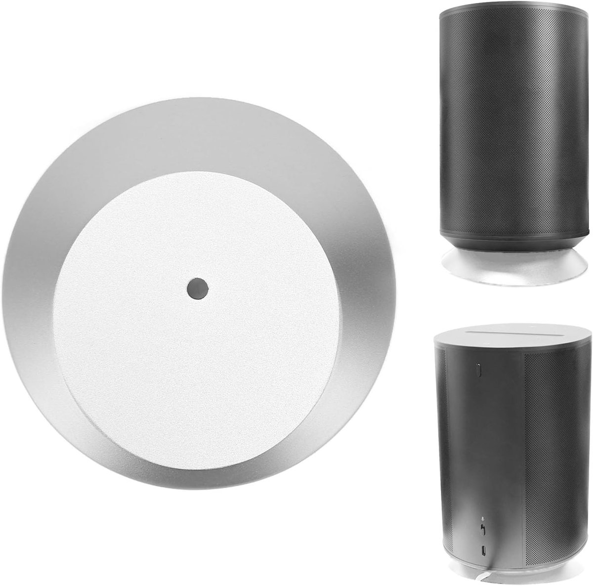 SnelShoppen - Desktop Stand voor Era 100, Draadloze Speaker Metalen Non-slip Stand Met 10 Graden Hellingshoek (Zilver)