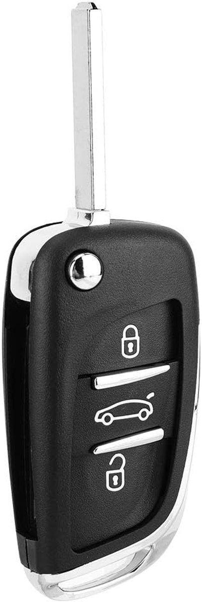 SnelShoppen - 3 Knops Auto Afstandsbediening Flip Sleutelhanger Behuizing voor Partner 306 407 met Batterij Plaats CE0536 - Compact, Duurzaam, Eenvoud