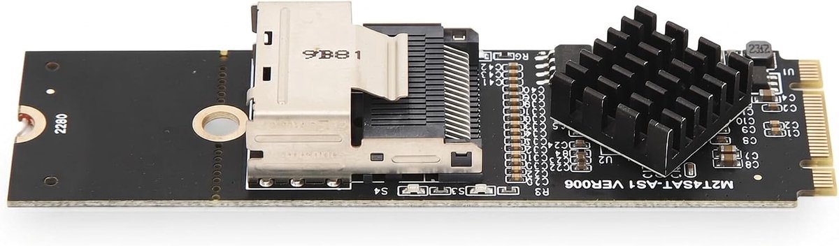 SnelShoppen - M.2 NVME Uitbreidingskaart, M.2 NVME Naar SFF 8087, 4 Poorten 6Gbps Uitbreidingscontroller Kaart voor Opslaguitbreiding