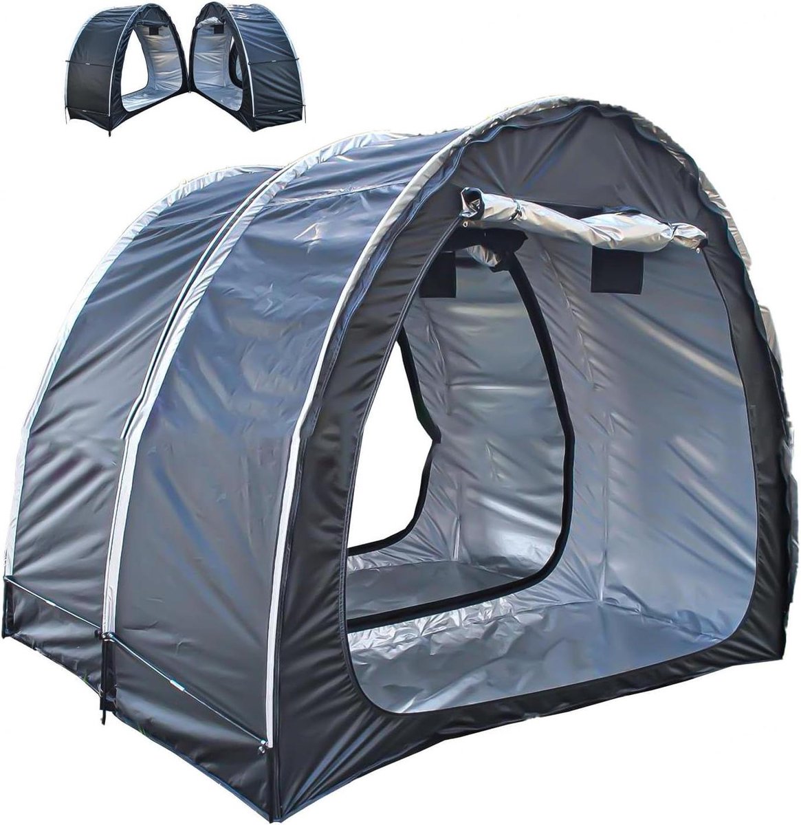 Fiets Opslag Schuur - Fietstent Outdoor - Fietsen Opbergen - Dubbele Deuren - 200x80x165cm - Zwart