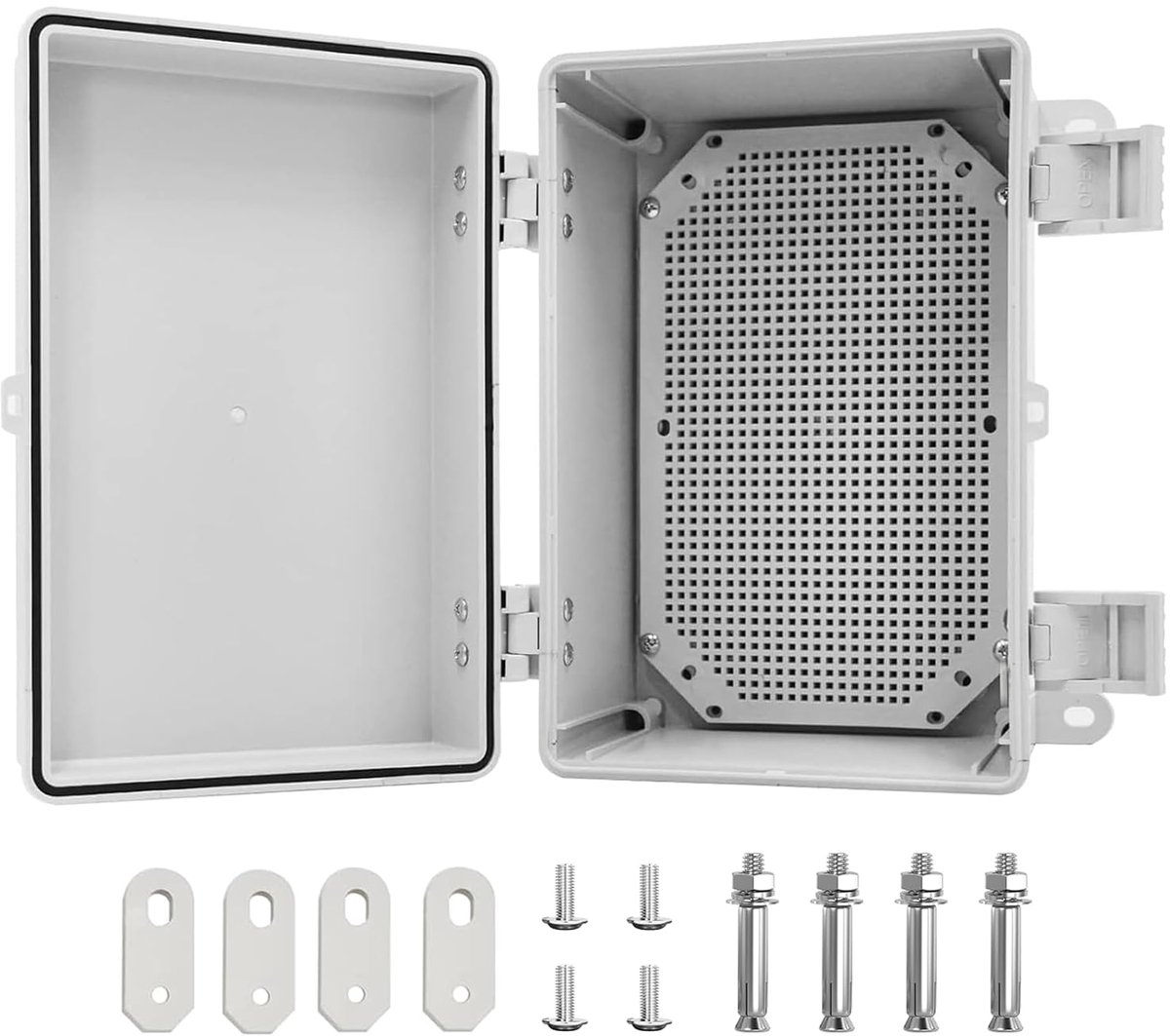 SnelShoppen - Junction Box, Verdeeldoos, Industriële Behuizing, IP65 Waterdicht, Elektrische Aansluitdoos met Slot, ABS Materiaal, 300 x 200 x 170 mm,