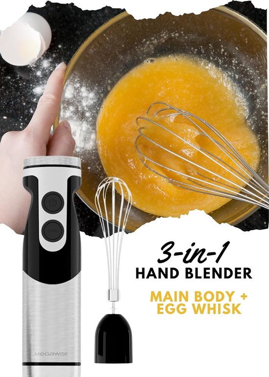 Staafmixer Set - Keukenmixer - Maaltijden Bereiden - 3-in-1 Accessoires - 400 Watt - Zwart — afbeelding 5