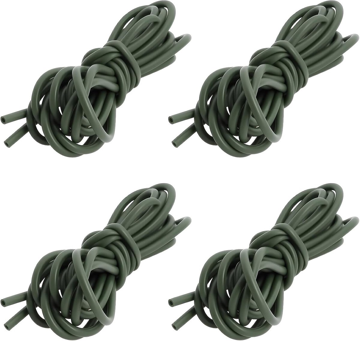 SnelShoppen - 4 Stuks 0.8mm Silicone Tube 1.5m voor Karpervissen, Haakbescherming, Antiknoop en Positionering