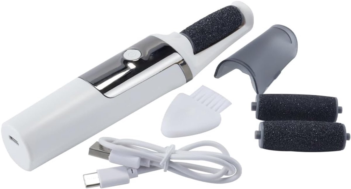SnelShoppen - Professionele Elektrische Voetverzorging, Oplaadbare Eeltverwijderaar met 3 Roller Heads, Instelbare Snelheid, LCD Scherm en Wasbaar Ont