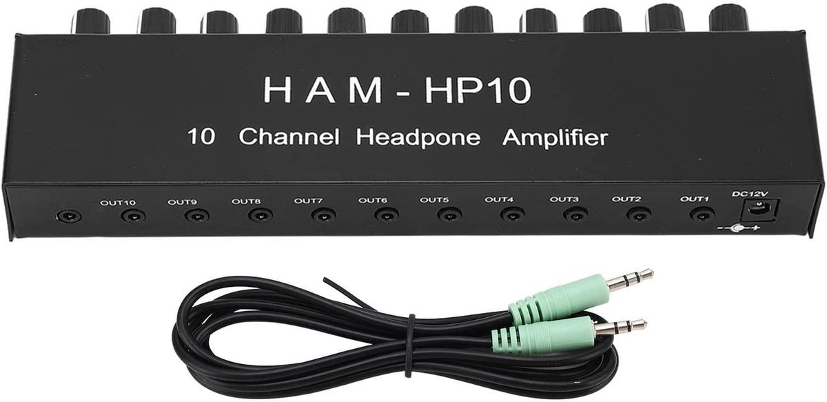 SnelShoppen - Headphone Versterker Defender, Stereo 3.5mm Aansluiting, Veilig 16-600Ω Uitgangsimpedantie, 12 DB Multi-Kanaals Hoofdtelefoonversterker