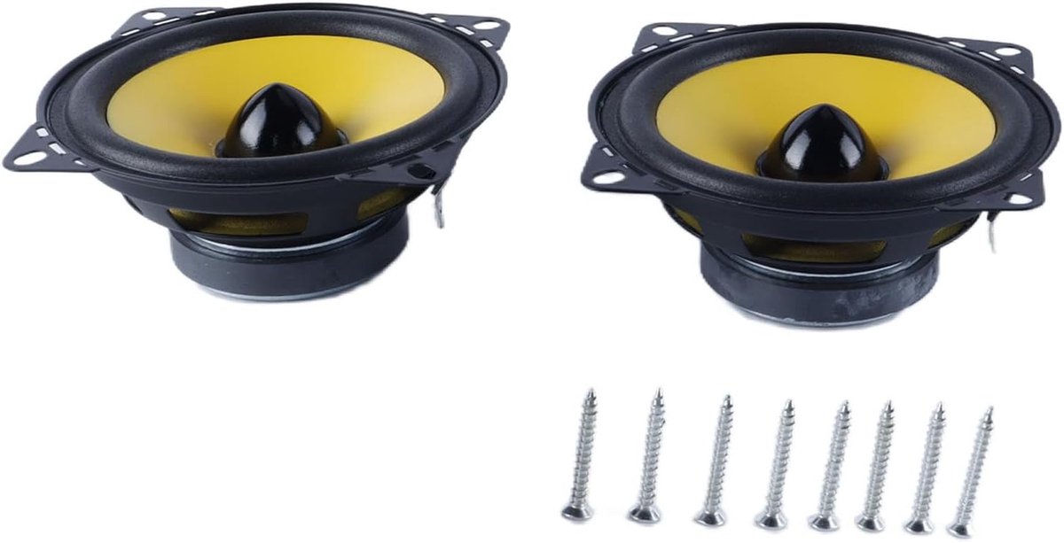 coaxiale autospeakers 4 inch - 300W vermogen - vochtbestendig - heldere geluidskwaliteit - ShopVlot