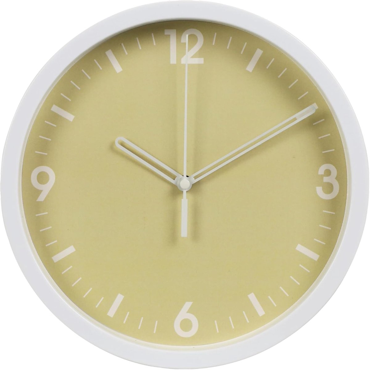 SnelShoppen - Wandklok Rond 22.5 cm Stille Quartz Beweging Modern Design met Witte Rand Duidelijke Cijfers Kunststof voor Keuken Woonkamer Kantoor Hal