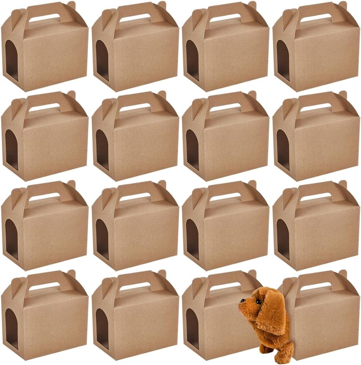 SnelShoppen - 36 Stuks Feestgeschenkdozen met Venster 9x14x14,6 cm - Perfect voor Verjaardagen, Bruiloften, Bruidsdouches - Cadeauverpakking voor Pupp