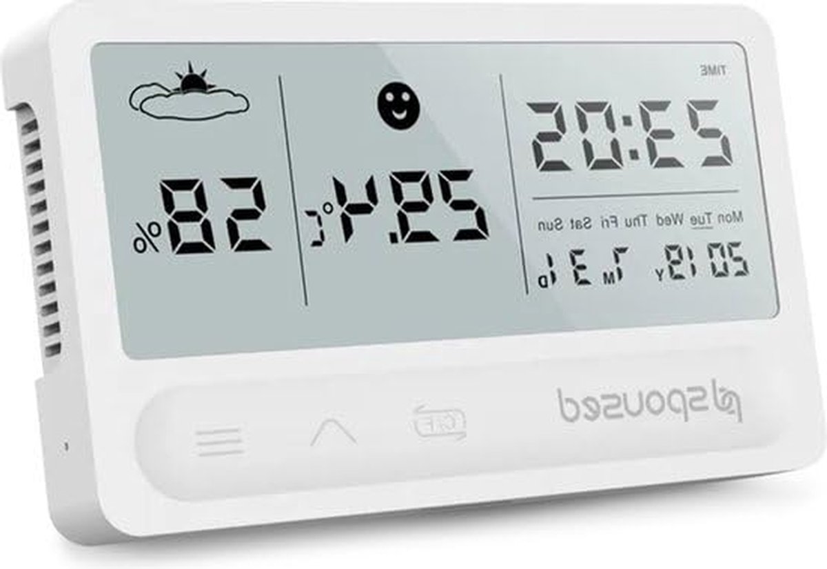 Digitale Hygrometer - Vochtigheidsmeter Thermometer - Binnenklimaat Monitoren - Luchtcomfort Indicatie - 1.8 cm - Wit