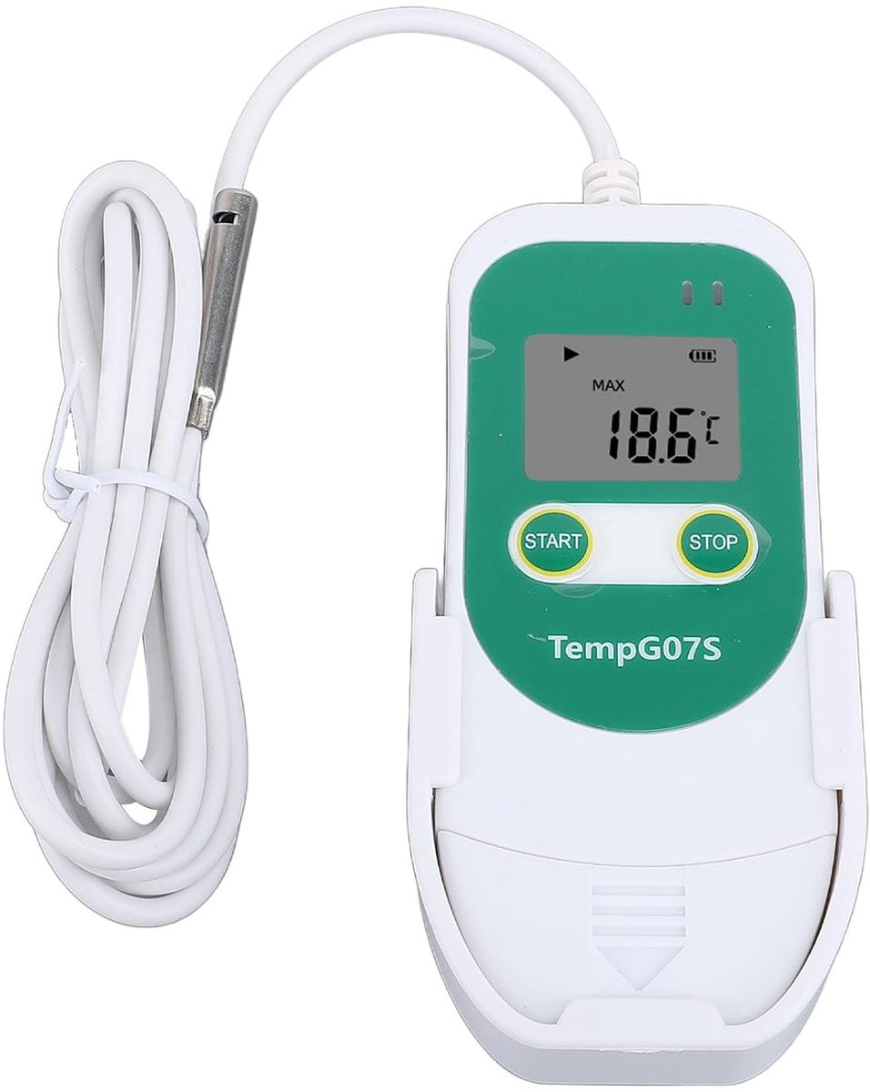 SnelShoppen - Cold Chain Temperatuur Data Logger - USB Digitale Temperatuur en Vochtigheid Logger met Externe Probe voor Medische Koelkast - PDF CSV O