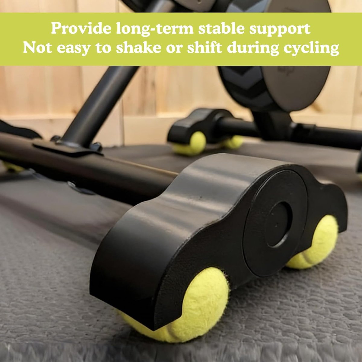 SnelShoppen - 4 Stuks Indoor Cycling Adapter, Rocker Plate Voeten, Wipplaten-Fietstrainer voor Hometraining, Draagbaar, Kunststof, Zwart