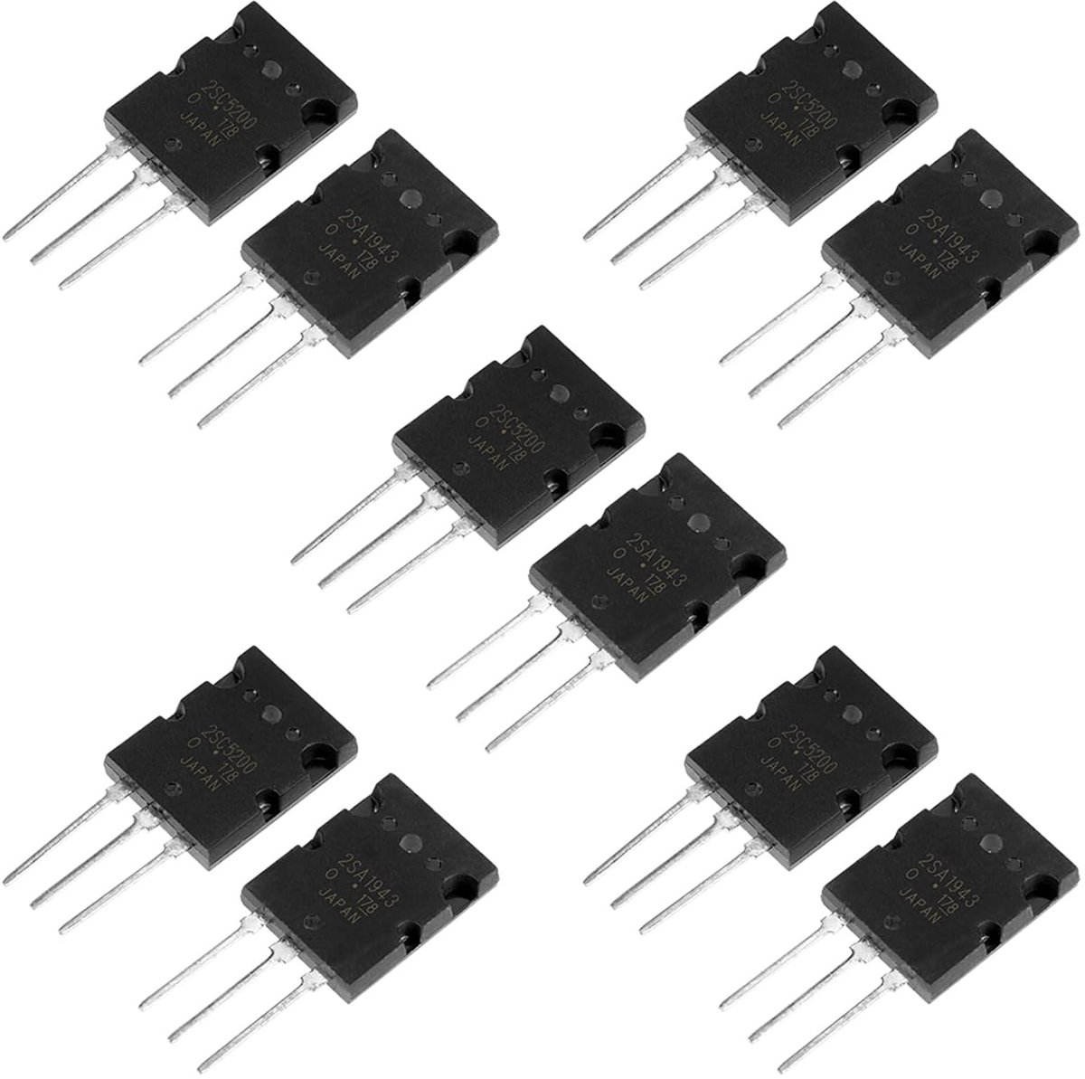 SnelShoppen - 10 Stuks Zwart Hoogvermogen Gecombineerde Transistoren, Audio Transistor 2SC5200 voor Versterker, Krachtige Audio Transistoren voor Gelu