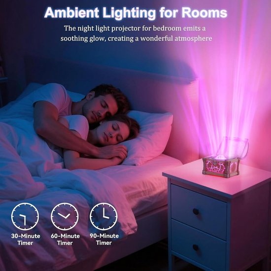 Sterrenhemel Projector - Nachtlamp Projector - Slaapkamer Decoratie - Magische Kist Design - 12 x 11.7 x 12 cm - Roze — afbeelding 2