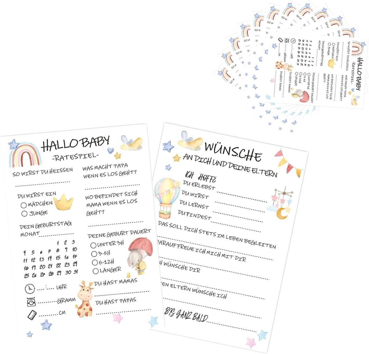 Prachtige set van 10 papieren kaarten voor elke gelegenheid, perfect voor uitnodigingen en decoratie