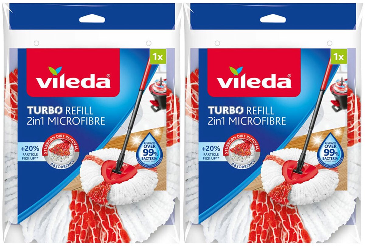 Vileda Turbo 2-in-1 Navulling - 2 x - Voordeelverpakking