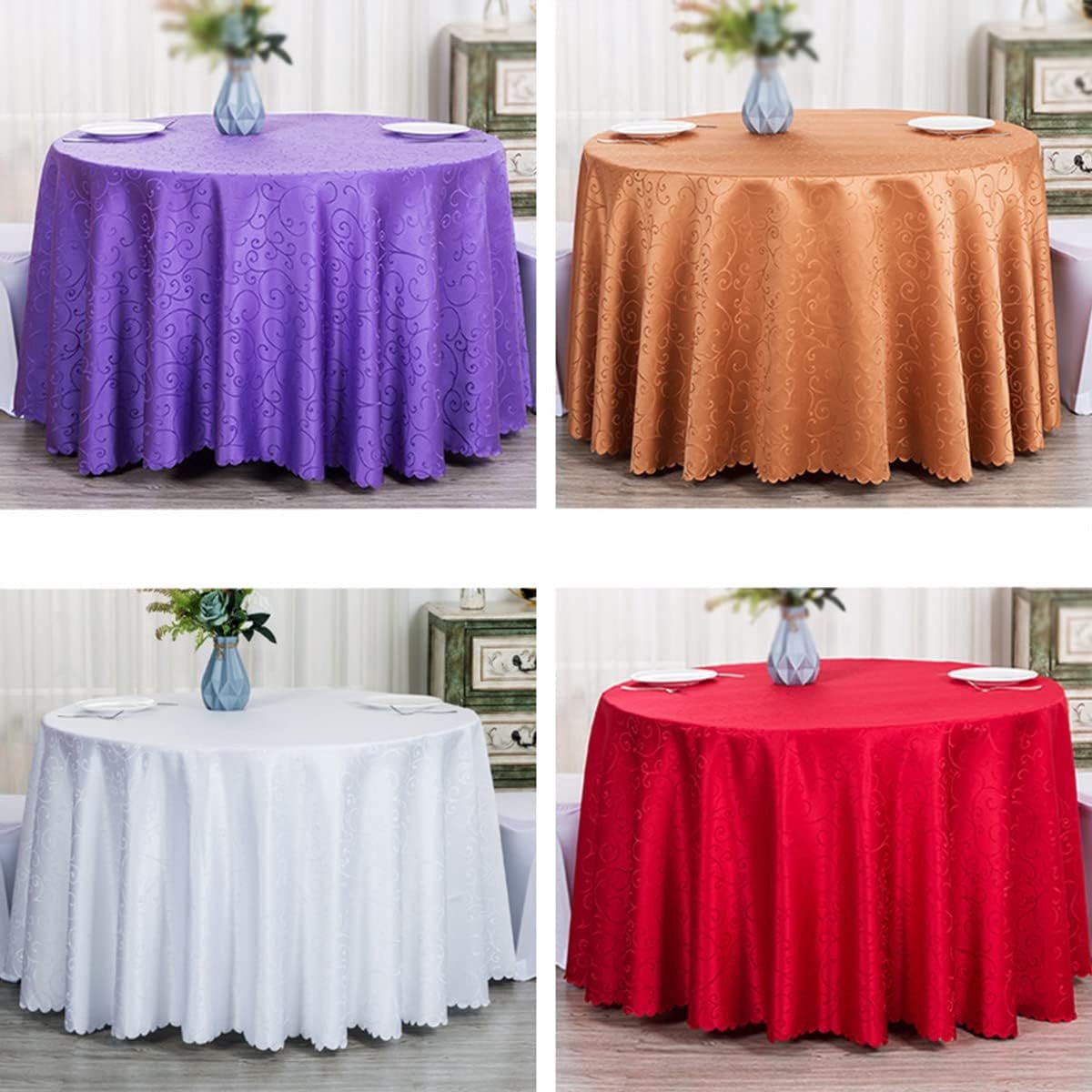 Rond tafelkleed - Decoratieve stof - Tafel decoreren - Vlek- en kreukelbestendig - 380 cm diameter - Meter geel