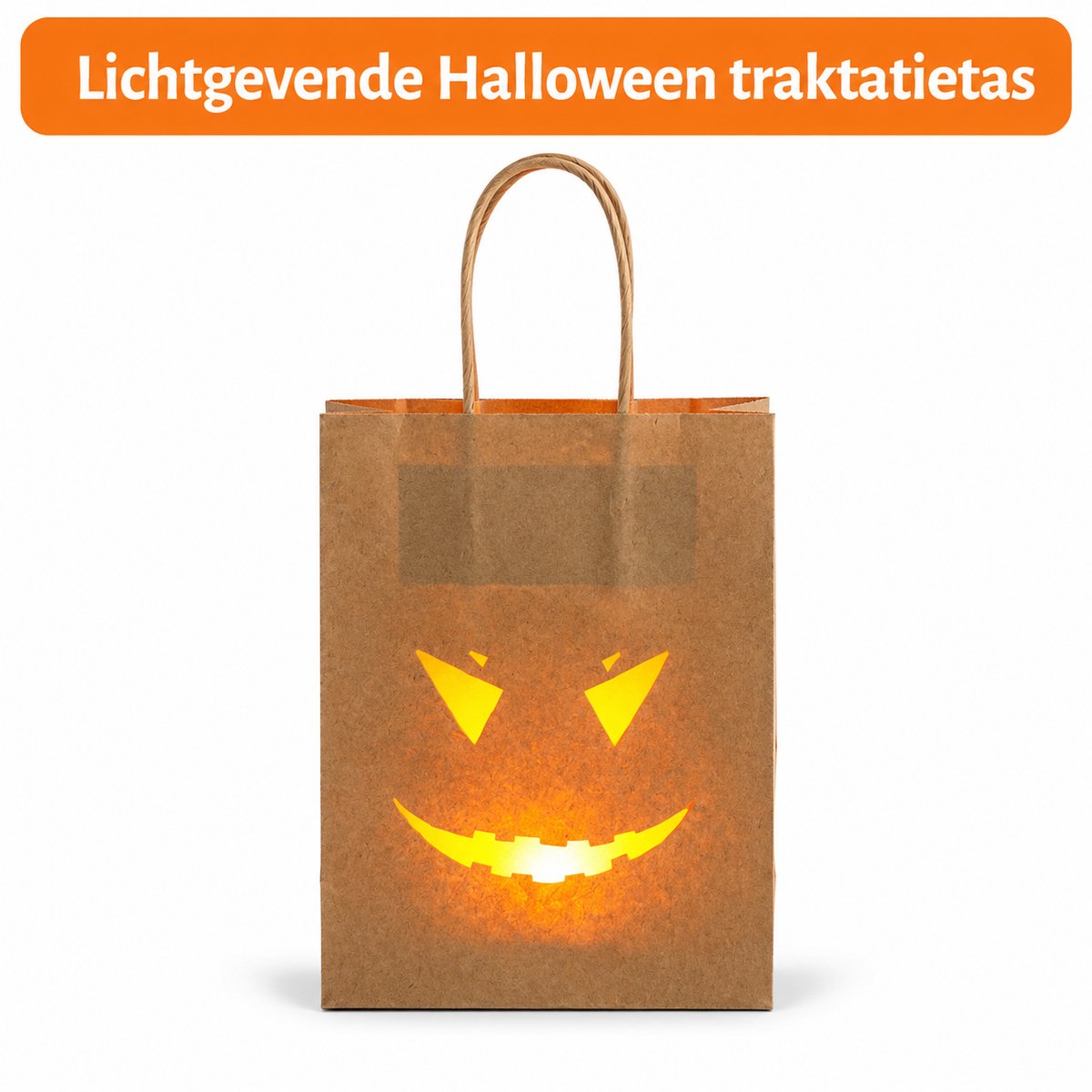 Ryoudavell - Halloween Snoepzakjes Papier - Lichtgevend Doodshoofd en Pompoen Cadeauzakjes - Cadeauverpakking met Warme Gloed voor Kinderfeestje