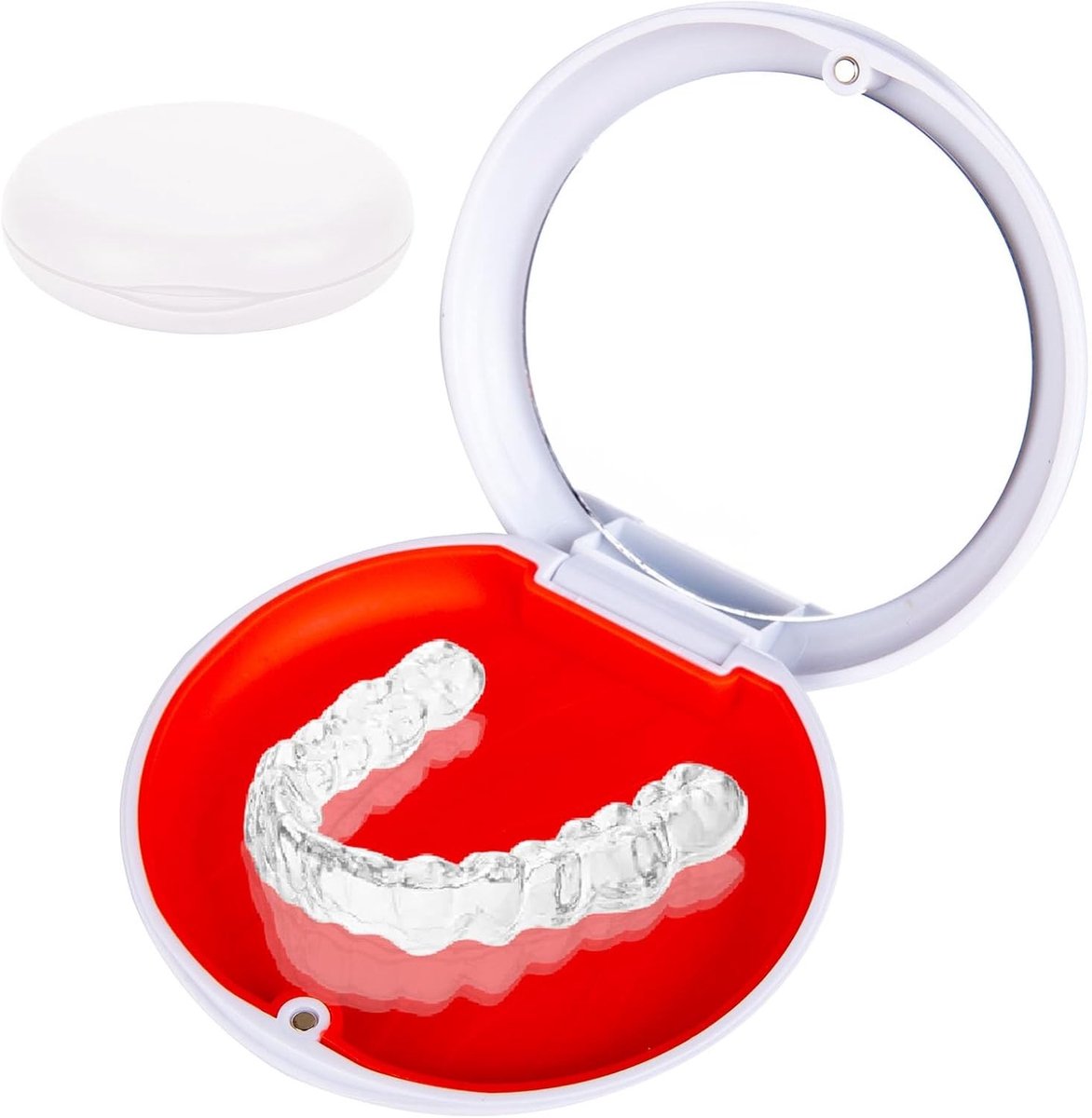 Denture box voor het reinigen van gebitsprotheses, wit en fris, ideaal voor dagelijks gebruik en hygiëne