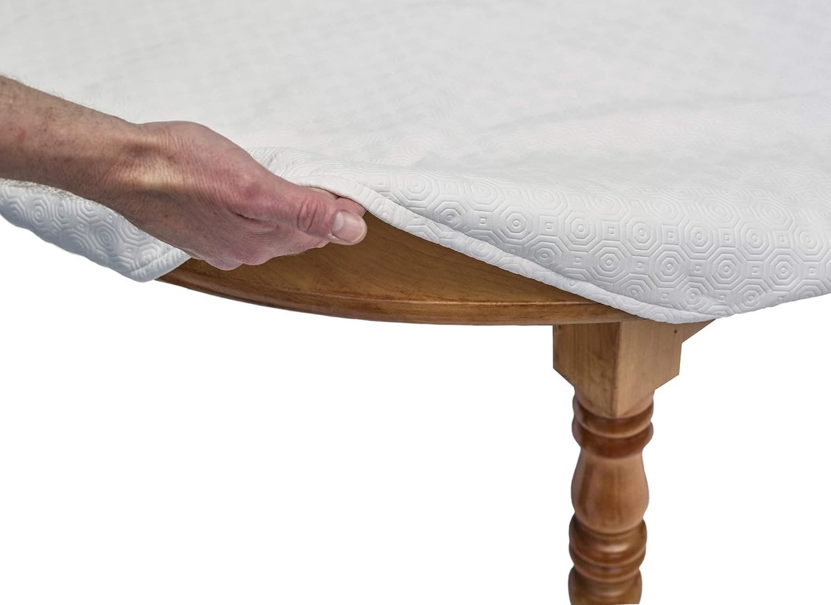 Tafelkleed Beschermer - Tafelbeschermer Elastisch - Tafel Beschermen - Voor Tafel met Uittrekbladen - 170-183 cm Lengte - Wit