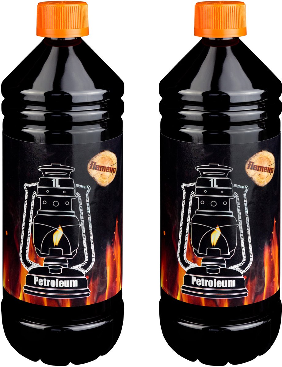 Petroleum voor petroleumkachels, petroleumfornuizen, petroleumlampen, open haarden en verwarmingssystemen. Petroleumreiniger voor lampen en lantaarns. 2 liter Flameup