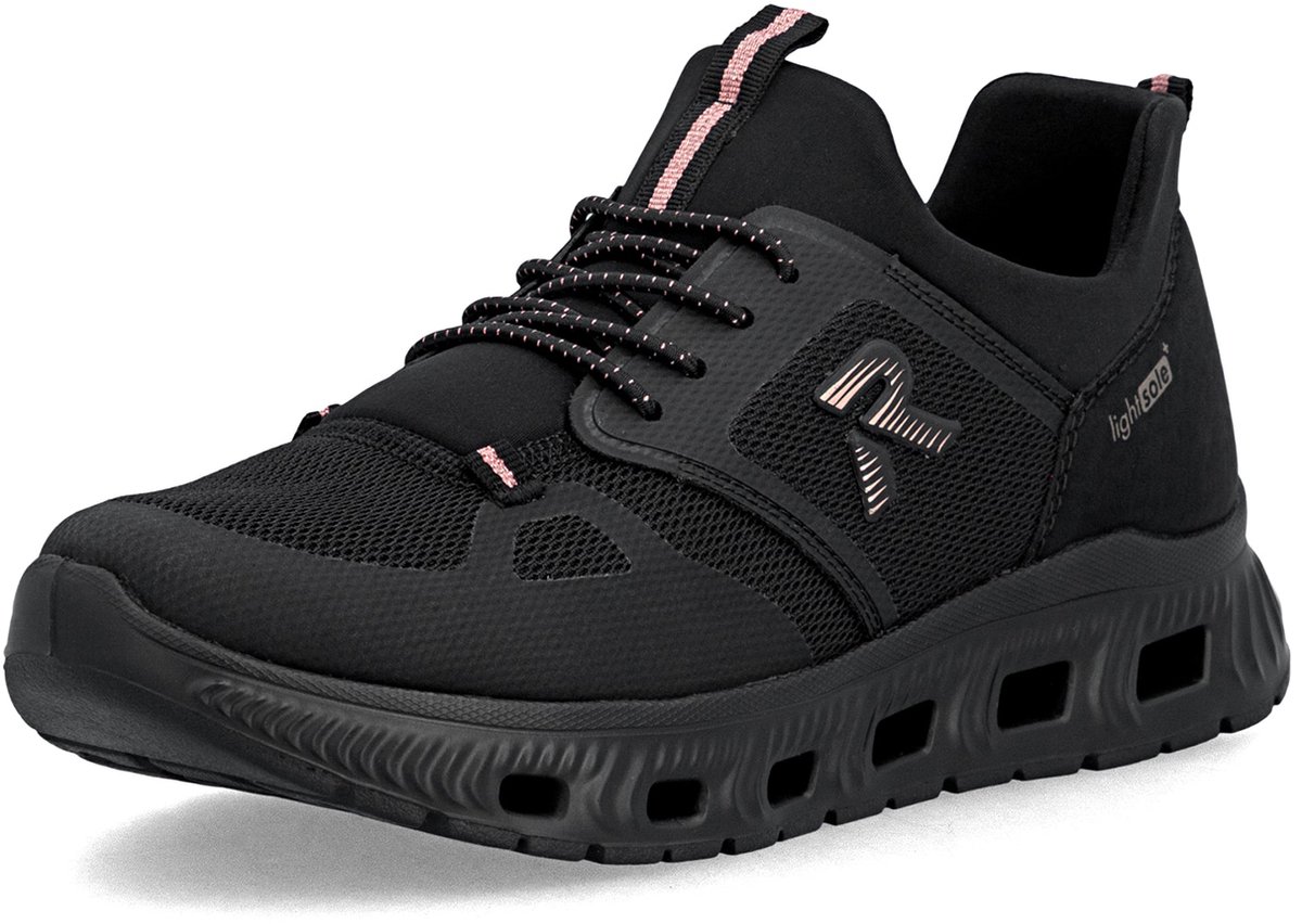 Rieker Dames Slippers Sneaker Vegan MemoSoft Elastisch M6078-00 Black