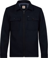 Petrol Industries - Heren Overshirt met wol-look en rits millmark - Blauw - Maat XXL