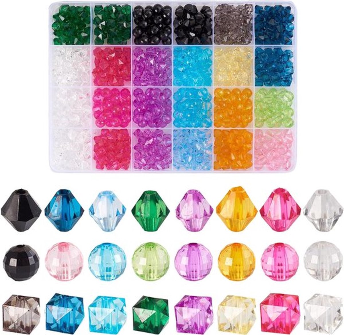 Transparante acrylkralen van 8 mm diameter, 640 stuks voor het maken van DIY sieraden met een heldere en lichte uitstraling