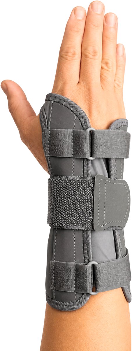 KANGKA Polsbrace Rechts met Aluminium Spalk – Verstelbare Polsbandage voor Carpaal Tunnel Syndroom, RSI, Artrose en Overbelasting – Grijs