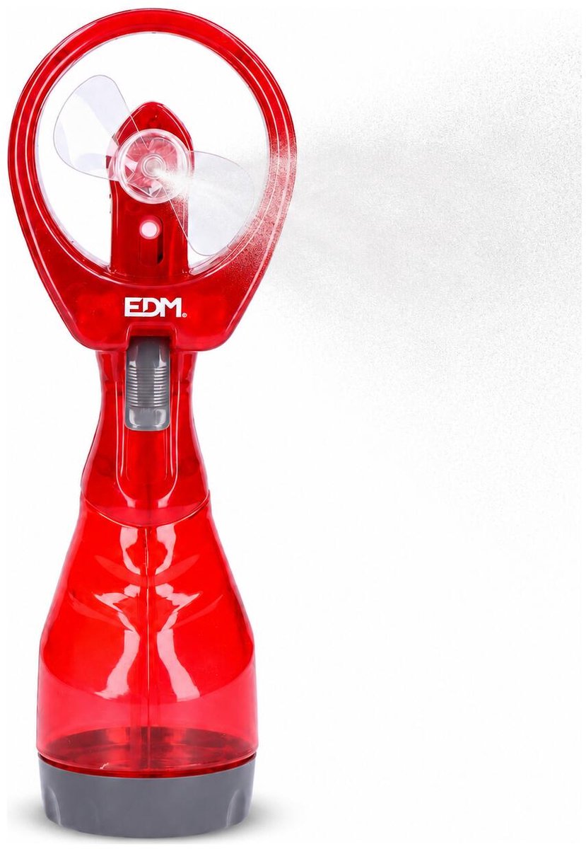 EDM Waterverstuiver - rood - 250 ml - verkoelende hand waternevelaar - nevelspray - waterspray