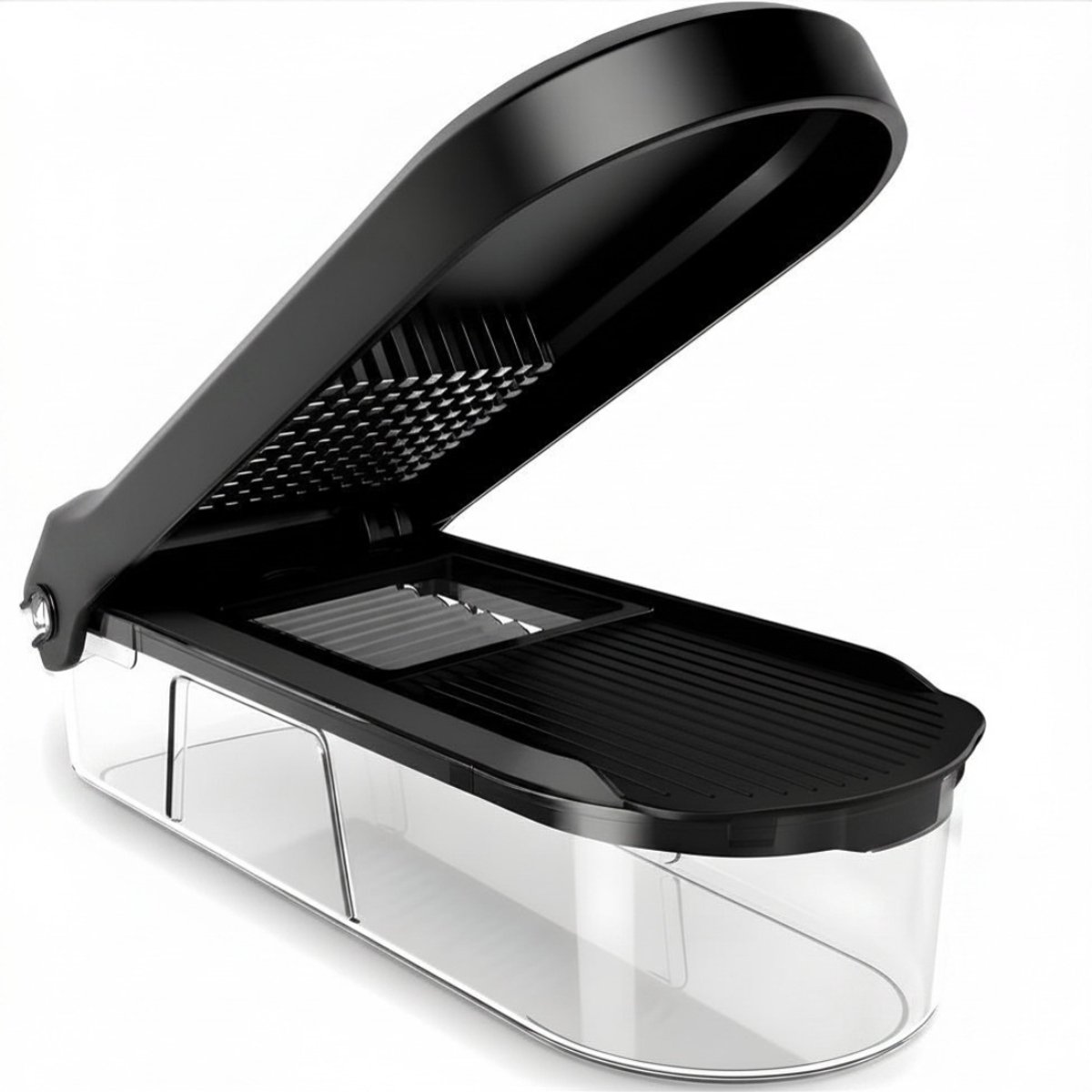 Ploutos® Mandoline - Groentesnijder - Keukengerei Compact 6-in-1 - Zwart - 26cm x 13cm x 9cm