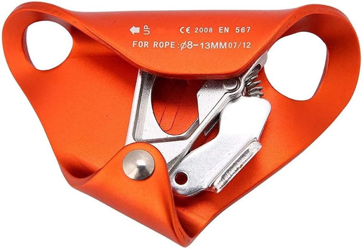 Robuuste borstklem voor touwen, klimmen, stijgen, klimaccessoires en bergbeklimmen (oranje)