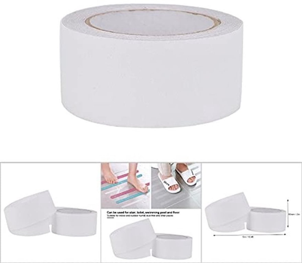 Antislipstrip, PEVA/PU-rubberen antislipband, Vloertrap Antislip schurende veiligheidsstrip, 5m(Transparant)