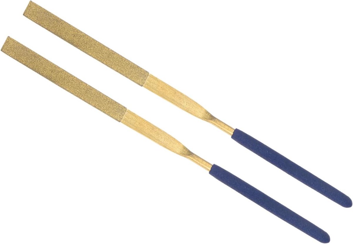 Nikkel Coated Vijl Set van 2 Stuks, 3mm Schacht en 140mm Lengte voor Bewerking van Metaal, Glas en Steen