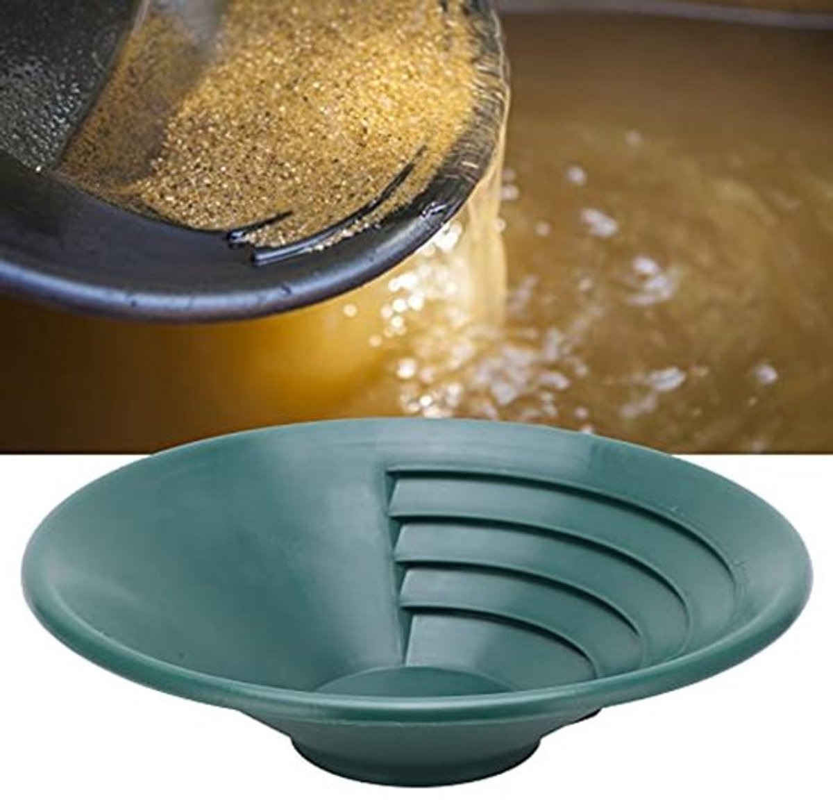 Gouden Pan 260mm Outdoor Gouden Pan ABS Prospectie Mijnbouw Pannen Kit Gouden Zeef Classificatie Was Strainer Tray Accessoire Groen
