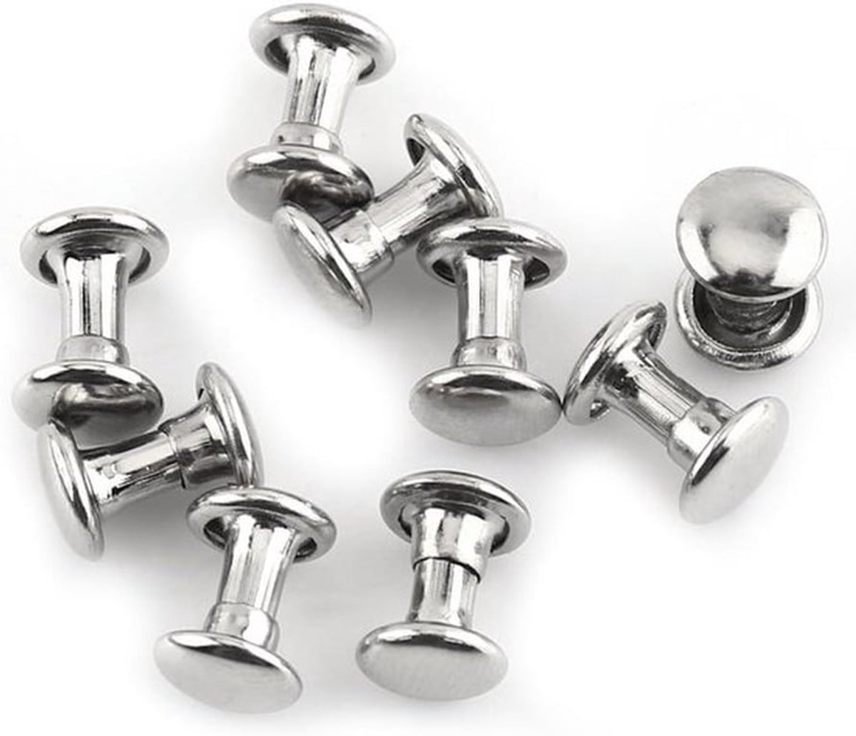 Dubbele dop klinknagel buis - Metaal Leer Ambachten - Reparaties Bout Decoratie - DIY 100 stuks - Geschikt voor Ambachten DIY - Zilver.