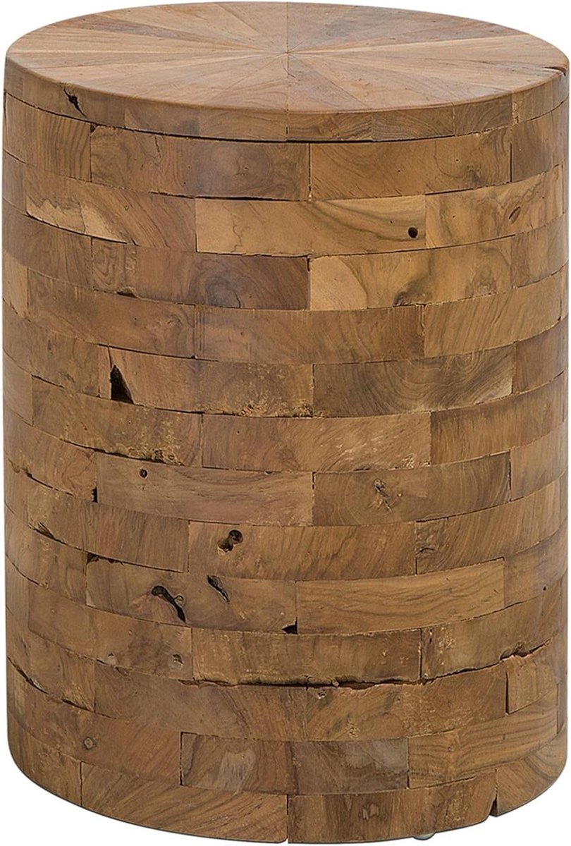 Bijzettafel Hout - Houten Tafel - Woonkamer Decoratie - Massief Teakhout - 35x35x45 cm - Bruin