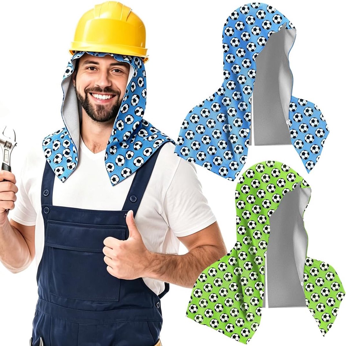 2 Stuks Koelende Capuchon Handdoek | Hoofd Gel Ijszak Koelmuts | Microvezel Instant Verkoeling | Herbruikbare Hitteverlichting voor Nek & Gezicht | Voor Sport Fitness Kamperen Buitenactiviteiten| Cyslmuk®