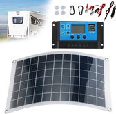 Compleet 20W Zonnepanelen Set - Monokristallijn Zonnepaneel - 12V - Geschikt voor Auto's, Schepen, Motorfietsen en Campers