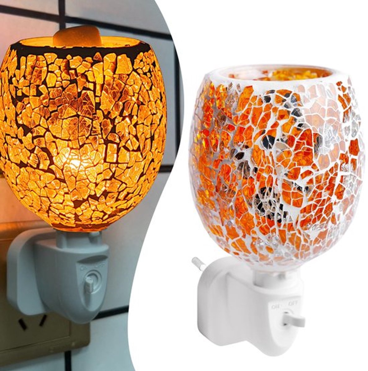 Elektrische geur lamp, kaars verwarming, geur lamp, socket, aroma lamp voor geurwas, geurwas, lamp, socket, cake kaars verwarming, aroma lamp, elektrisch voor kantoor, slaapkamer, yoga (oranje)